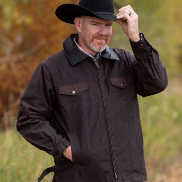 MENS OILSKIN CONCEALED CARRY CANVAS JACKET